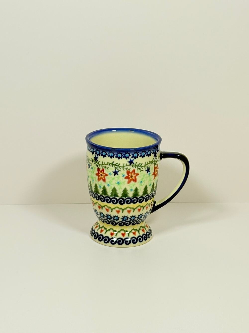 Polish Pottery Pedestal Bistro Mug ~ Artisan Table